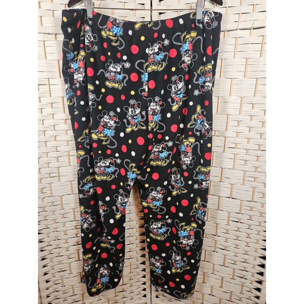 Disney Womens 2X Pajama Pants Black Mickey & Minnie Mouse Casual Loungewear - Picture 2 of 9